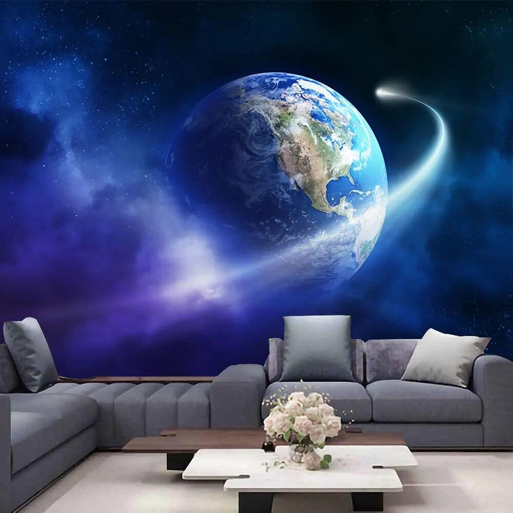 Mysteriöses Universum, Weltraum, Sternenhimmel, blauer Stern, Kunst-Wandteppich, psychedelischer Wandteppich für Schlafzimmer, Wohnzimmer, Dekoration