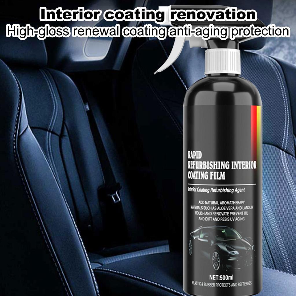 Car Interior Cleaner Spray 500ML Coating Wax Agent Automotive Interior Cleaner For Oil Stain Dust Door Armrest Dashboard Rubber
