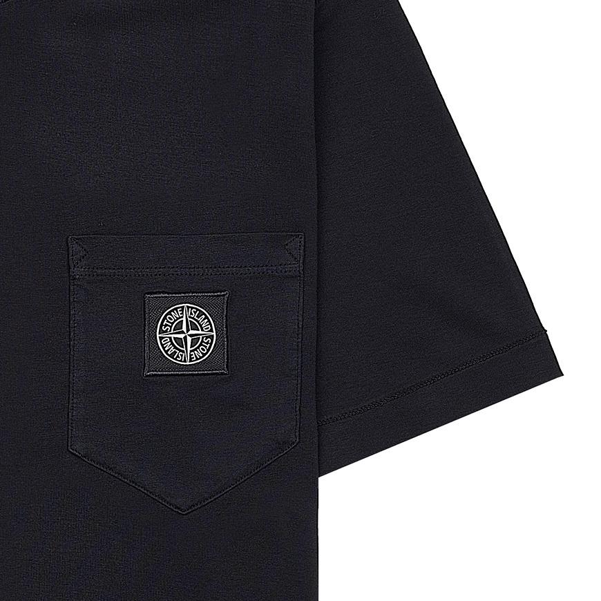 Stone Island T-Shirt Logo Print Crew Neck Short Sleeve Kids tops Black 801620347-V0029