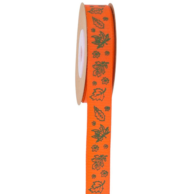 Party Decorative Pumpkin Maple Leaf Ribbon, Thanksgiving Harvest Decorative Gift Wrapping Fall Ribbon