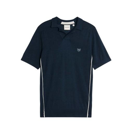Lyle & Scott Mens Tipped Knitted Seamed Polo Shirt