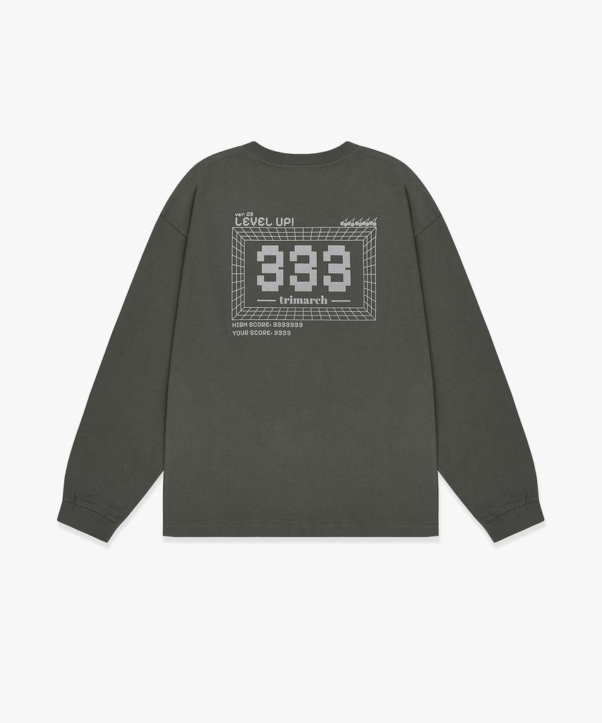Teulimachi Tri Oversized Long Sleeve Back Print Khaki