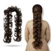 TEMPERIA Estensione Frangia Capelli Disordinati per Donne e Ragazze - Accessori Premium per Capelli Coda di Cavallo Intrecciata - Marrone - 1 Pezzo