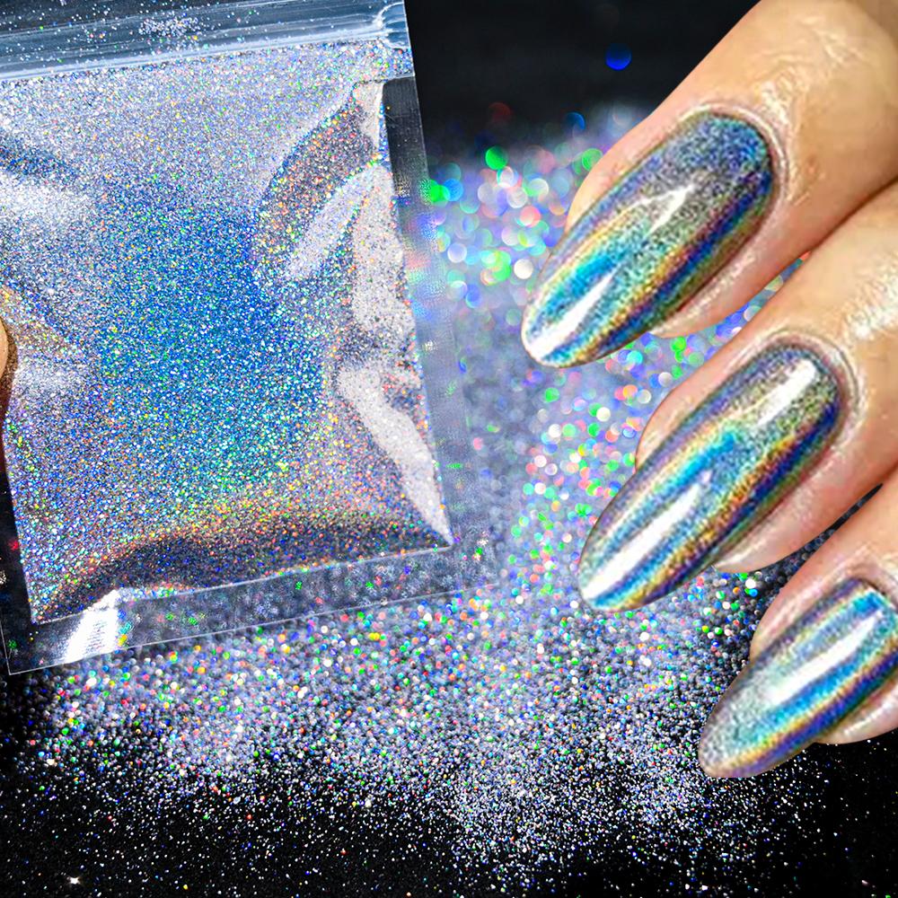 0.2mm Christmas Laser Chrome Red Glitter Powder 10G Ultra Fine Holographic Nail Pigment for Nail Gel Polish Reflective Pigment