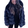 Women Faux Mink  Winter Hooded New Faux Jacket Warm Thick Outerwear Jacket