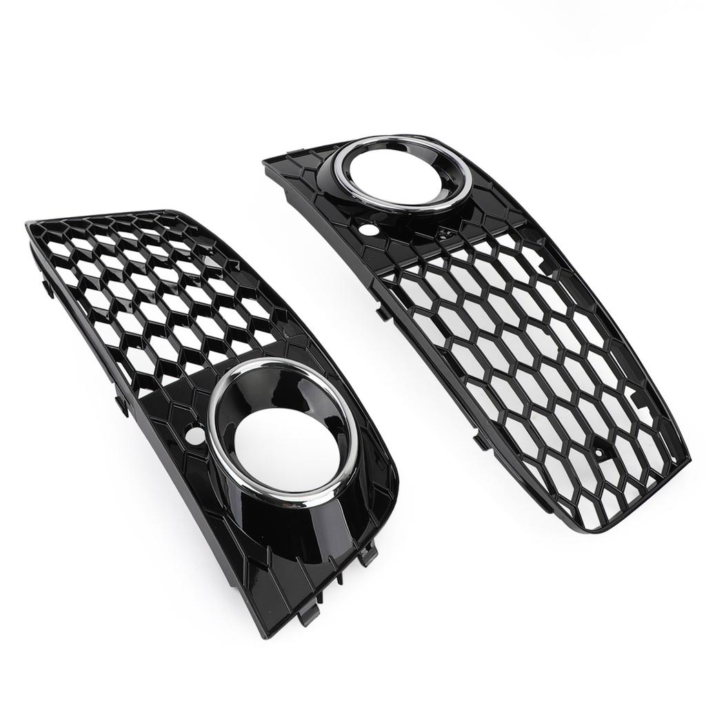 Pair Honeycomb Mesh Fog Light Open Vent Grill Intake 8KD807682 8KD807681 Fit for A4 B8 2009-2012