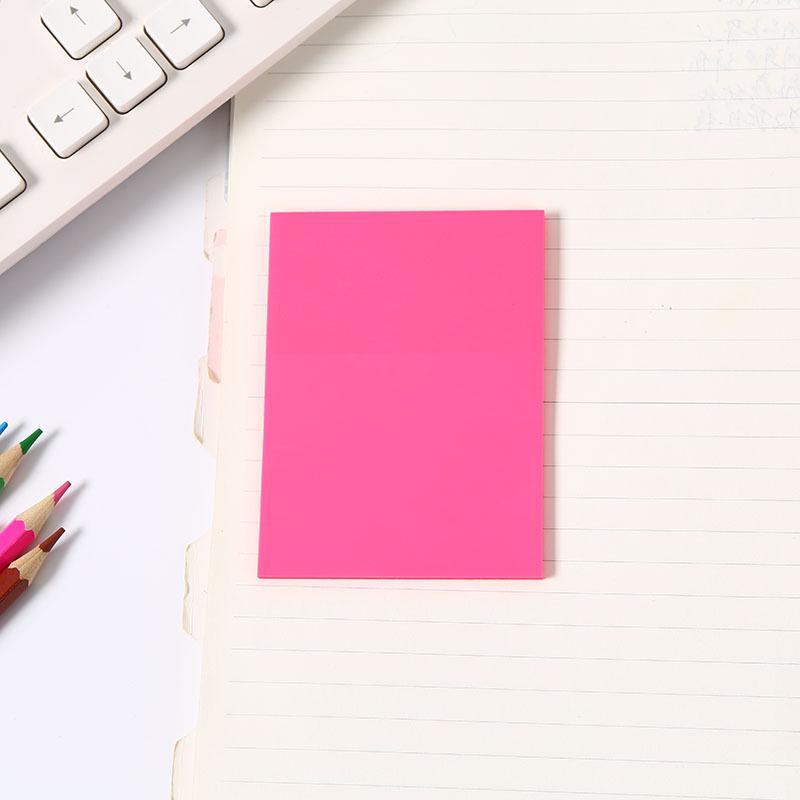 Transparent Colored PET Sticky Notes - Reusable, See-Through, Fluorescent Index Stickers