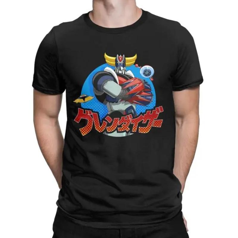 Grendizer Ufo Robot Goldrake Mazinger Z Anime Clothing Mens Shirt 80s Manga Short Sleeve Crewneck TShirt Cotton Classic Tops