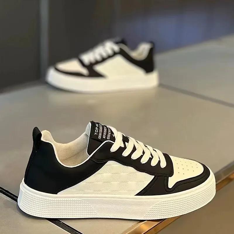Weiße Lässige Leder Herren Sneaker Schuhe Bequeme Trend Board Schuhe für Herren Atmungsaktive Sneaker Sportschuhe Herren Laufschuhe