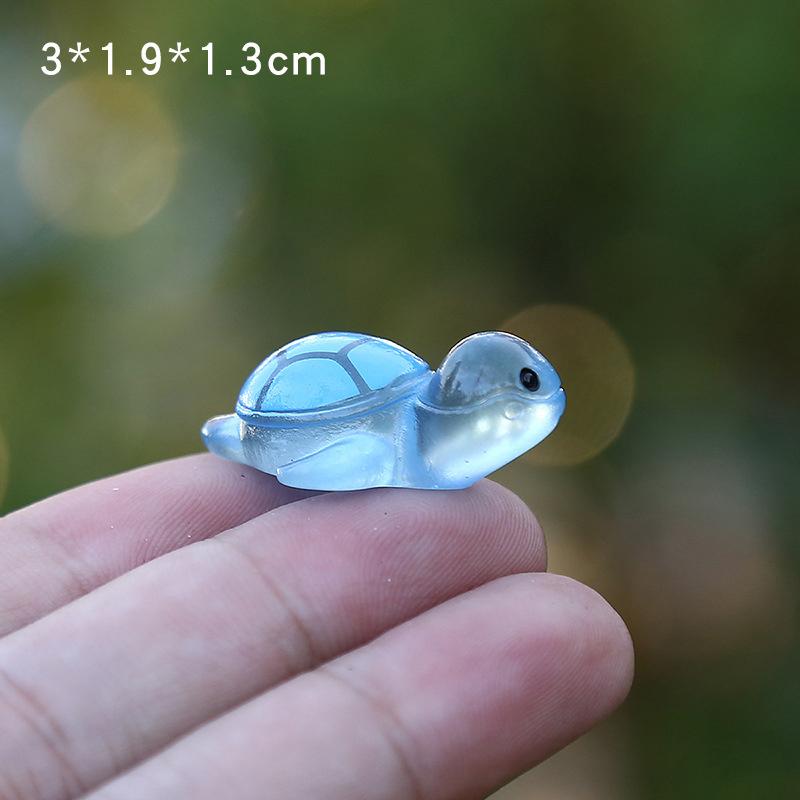1 Stück Bunte Leuchtende Mini Schildkröte Mikro Landschaft Figur Ornament DIY Leuchtende Schildkröte Miniatur Statue Topfgarten Dekor