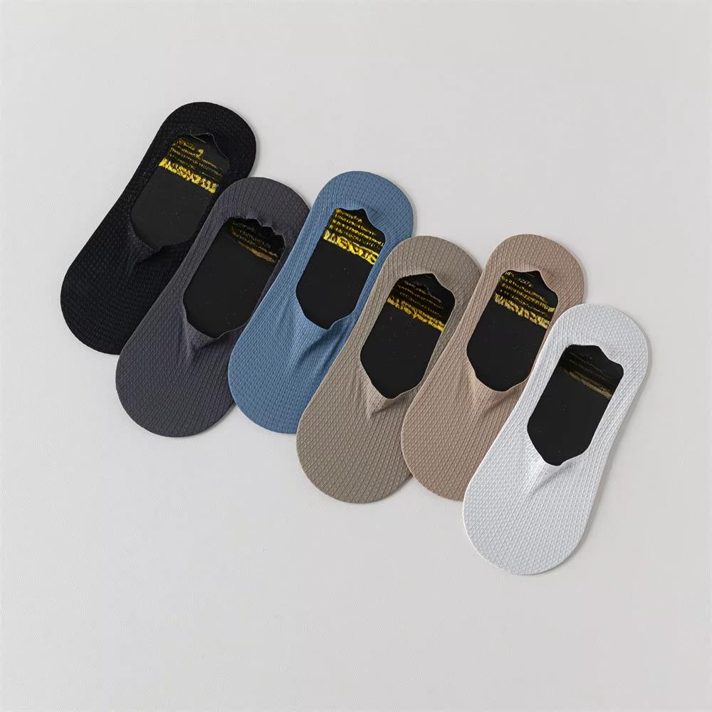 Men's Low Cut Ankle Boat Socks Summer Thin Breathable Invisible No Show Socks Men Male Silicone Anti-slip Ice Silk Sock Slippers