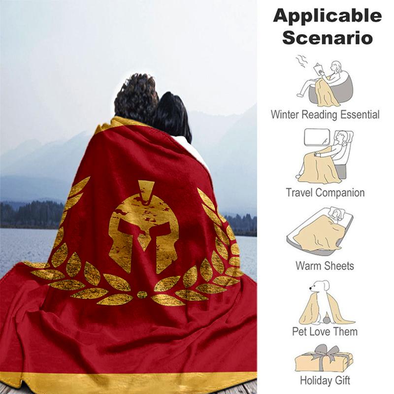 1pc Blanket SPQR Roman Eagle Print Design, Lightweight Blanket for Sofa, Bed- Soft &Warm, Gift for All Seasons Like Christmas, Halloween