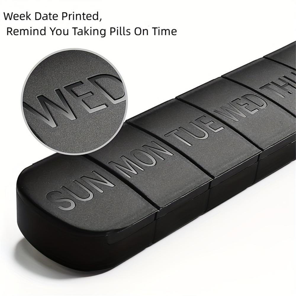 Portable Weekly Pill Box 7-Day Medication Dispenser Large Capacity Vitamin Box Individually Storage Sealed Long Pill Organizer