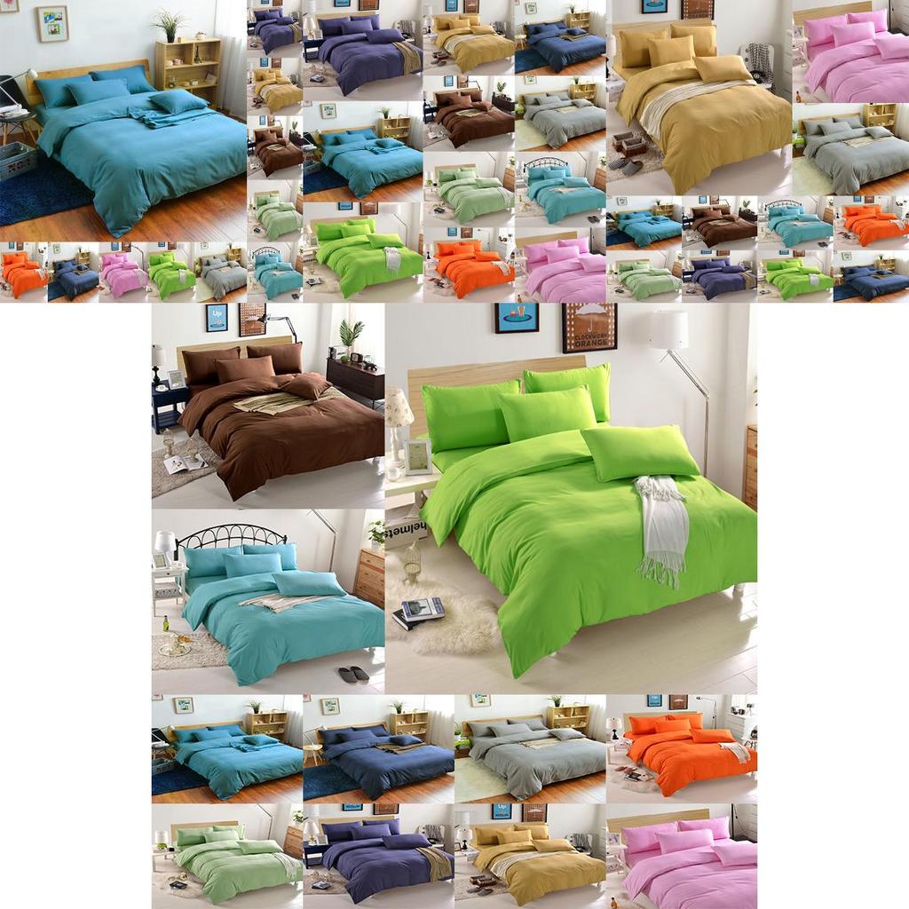 Luxuriously Soft Bedding Set With Pure Color Duvet Cover And Pillowcases