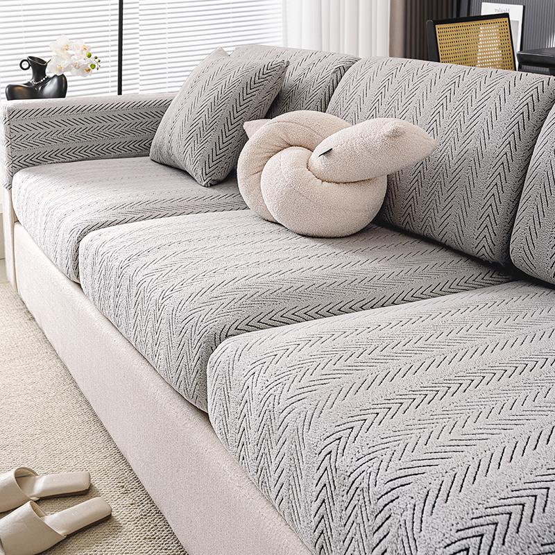 

2026 Premium Winter Thermal Jacquard Sofa Cover Durable All Season Couch Cover Luxury Cat Proof Seat Protector PILLOWCASE темно-сірий