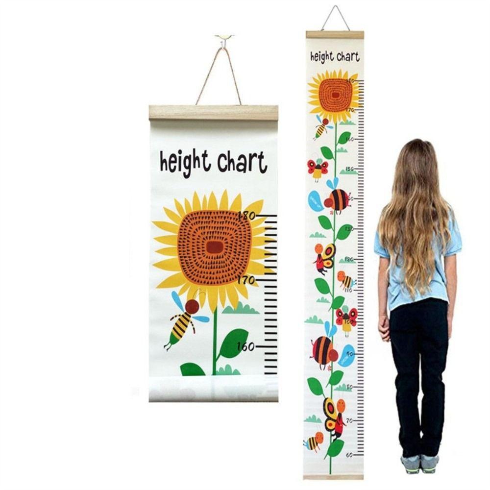 2M Höhe Kinderwachstumstabelle Wandbehang Abnehmbare Höhenmesslatte Wachstumslinie Cartoon-Muster Höhenmesslatte