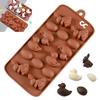 CCmax Silicone Easter Chocolate Mold Set: 6 Eggs, 4 Bunnies, 4 Ducks Nonstick Molds for Homemade Chocolates, Candies, Jellies, Ice Cubes