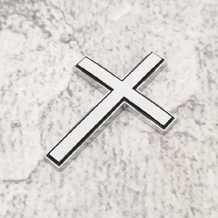 Modern Metal Crosses Car Emblem Fade Resistant Design Unique Vehicle Decoration Metal Auto Body Emblem