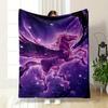 A Luminous Winged Horse Emerges Within Glowing Clouds and Scattered Stars. for All Seasons Blanket Lunch Break Throw Gift
