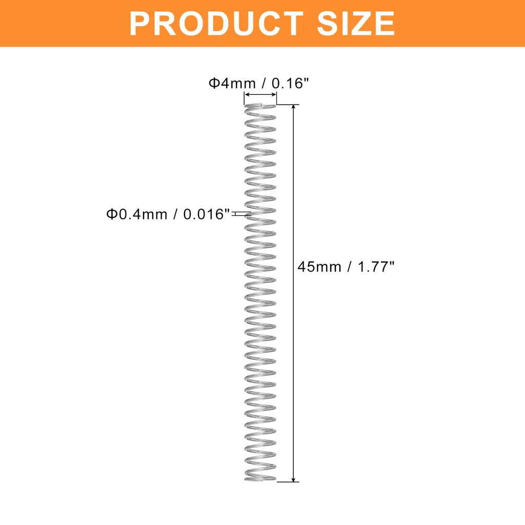 uxcell Spring Compression Spring Coil Spring Wire Diameter 0.02 Inch (0.4 Mm) Outer Diameter