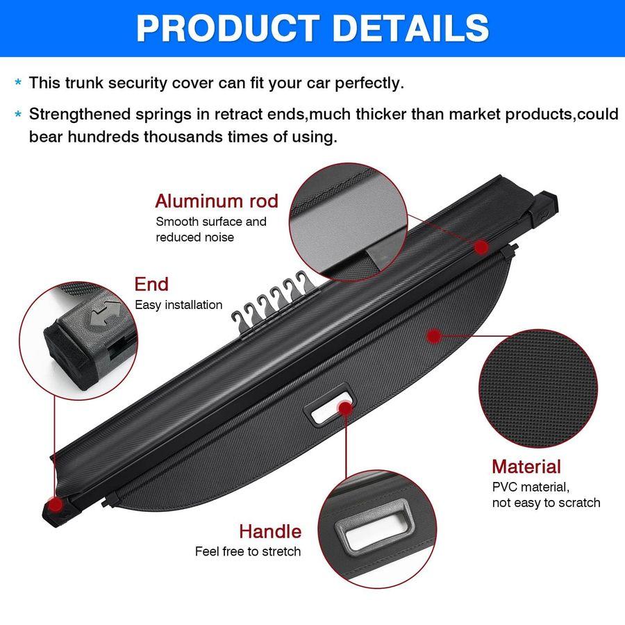 Cargo Cover for 20182023 2024 Chevy Chevrolet Equinox GMC Terrain Accessories Retractable Trunk Cover All Weather Shielding Shad