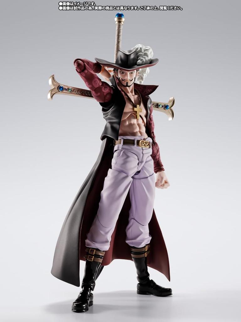 TAMASHII NATIONS ONE PIECE Dracule Mihawk PVC ABS 165mm - - S.H.Figuarts -Hawk-Eye- & Pre-painted Figure, Approx.