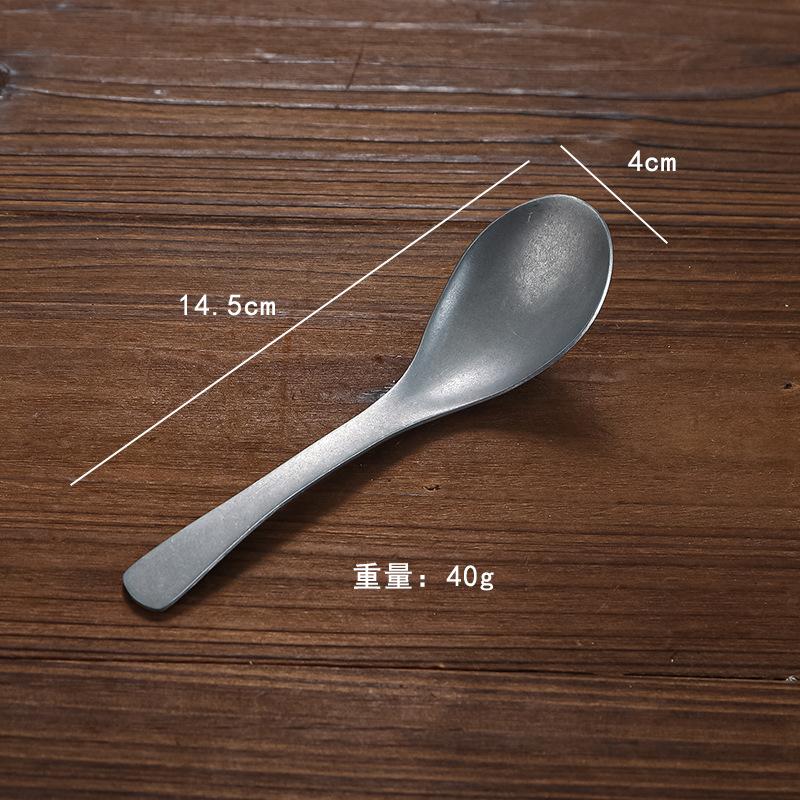 Retro Stainless Steel Spoon Soup Lightweight Portable Picnic Camping Food Spoon Home Kitchen Restaurant Hotel Spoons Tableware