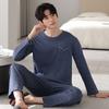 Men's pajamas spring and autumn pure cotton long-sleeved casual loungewear youth men's autumn thin cotton large-size suit