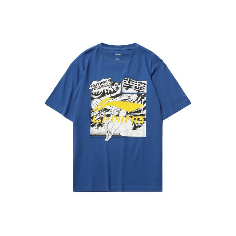 Li-Ning Graphic Loose Fit T-shirt Blue Men s AHSR401-4 M