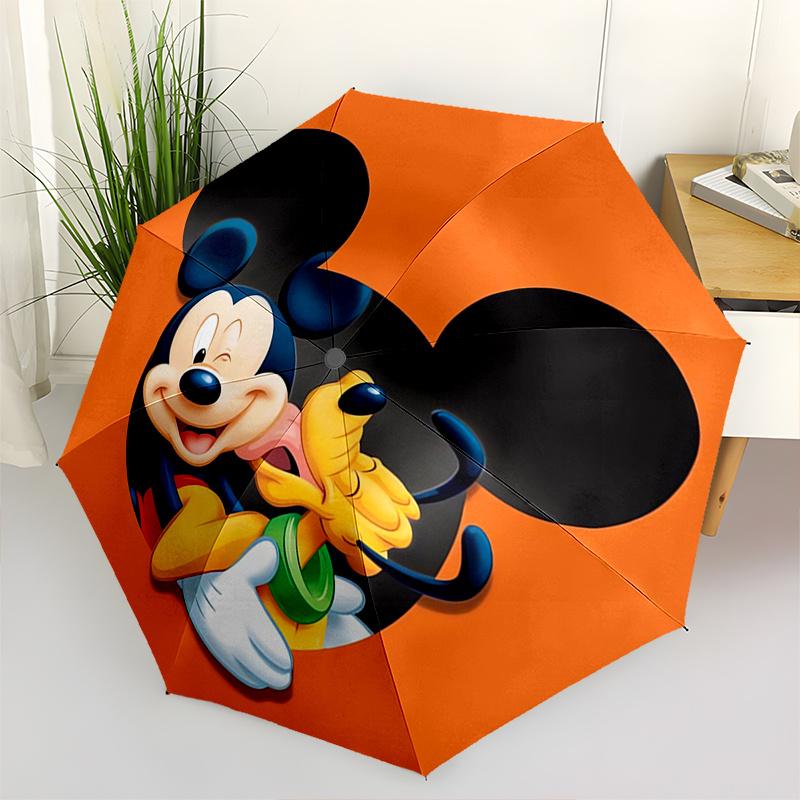 

Mickey Mouse Pluto Automatic Umbrella - Tri-fold Portable Umbrella, Best Holiday Gift for Men and Women, Durable Iron Frame, Playful Design,