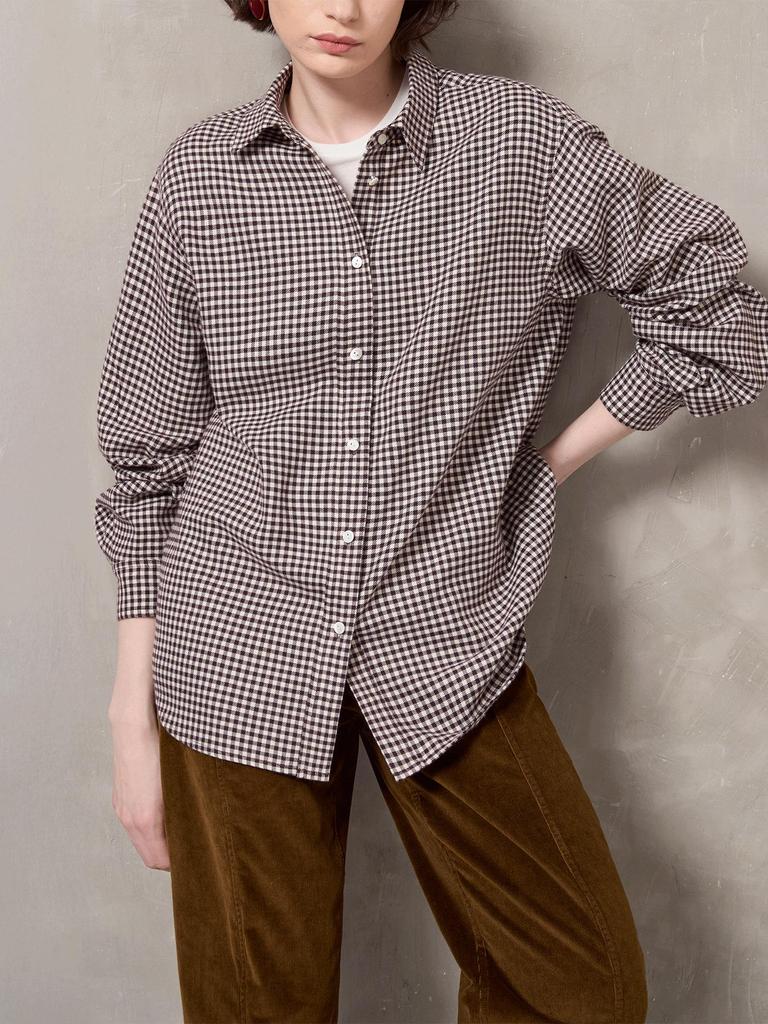 2025 New Women's Korean-Style Plaid Brushed Shirt - Loose Fit