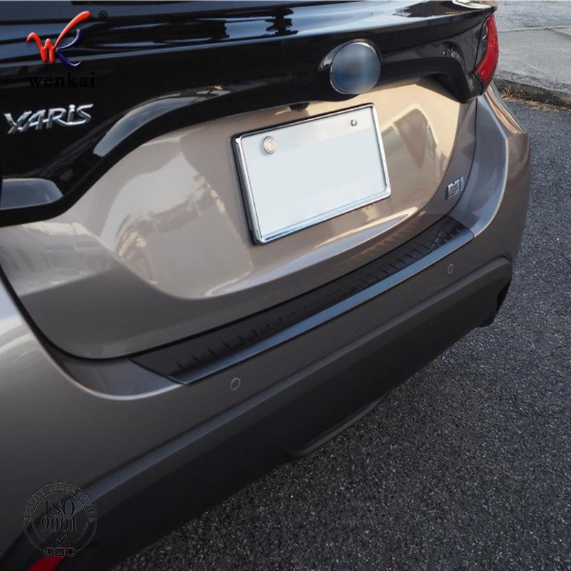 For Toyota Yaris   Stainless Steel outer Rear Bumper Protector Sill Trunk Rear guard plate Cover Trim accessories
