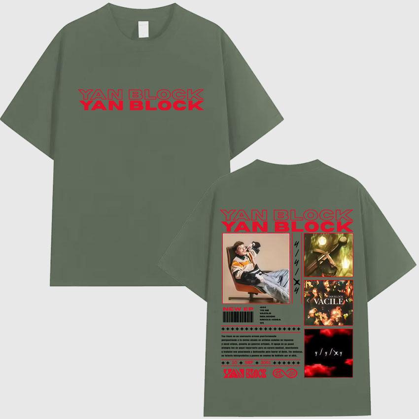 Yan Block New Album Punk Harajuku T Shirt Mens Casual High Quality Tshirts Cotton Short Sleeve Oversized Tee Shirts Fans Gift