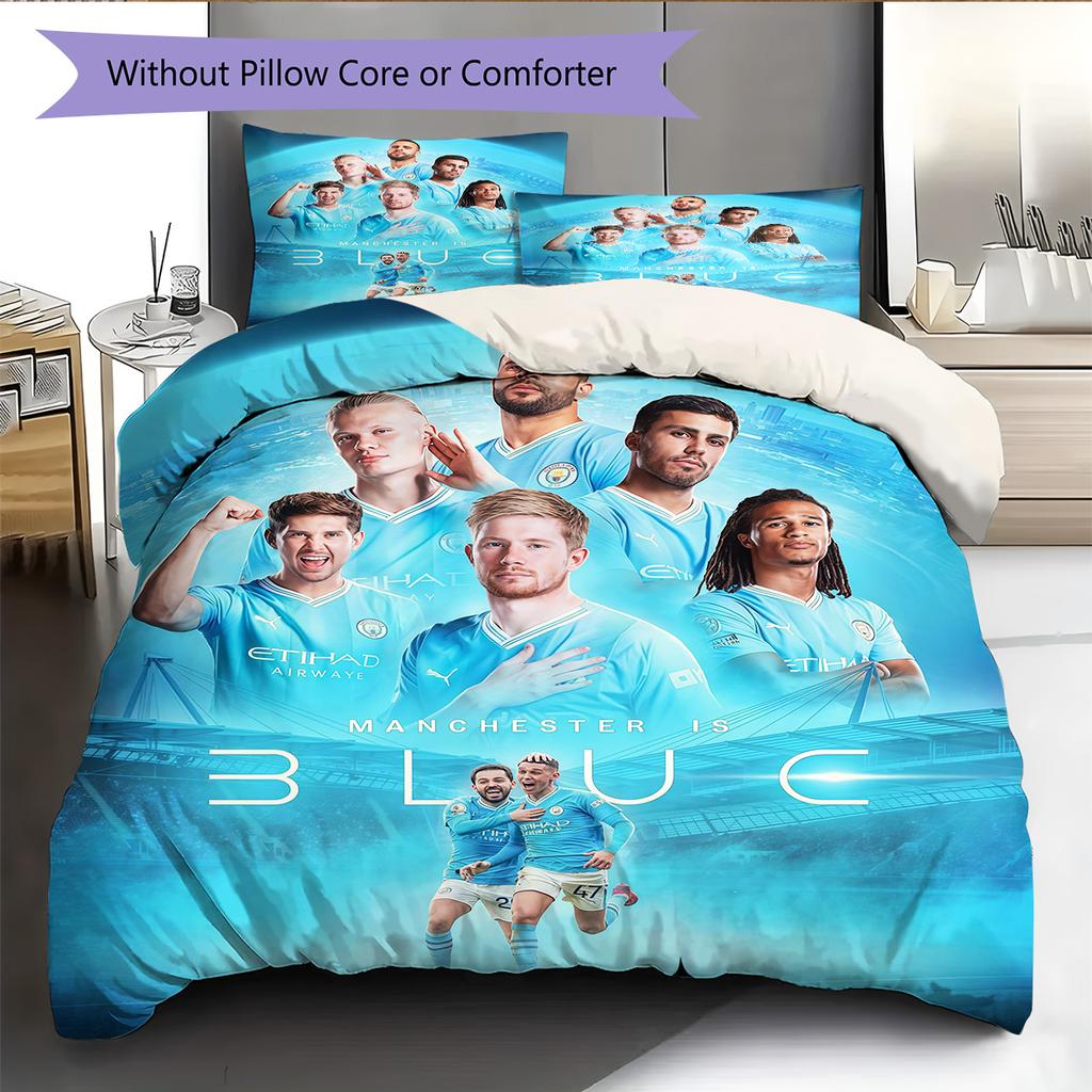 The Blues Team Bedding Quilt Set Quilt Cover Pillowcase Home Decoration Birthday Gift (1 * Duvet Cover + 2 * Pillowcase, Without Core)
