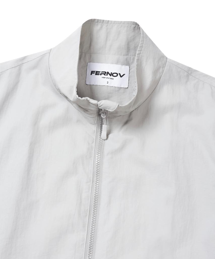 Fernov City Leisure Lightweight Windbreaker Jacket Light Grey