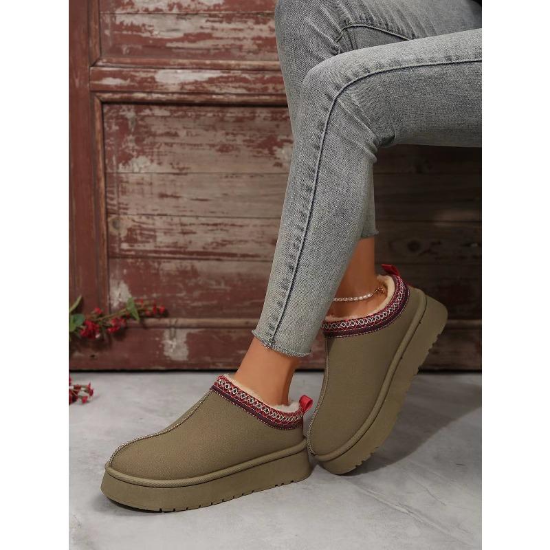 Plus Size Snow Boots for Women 2025 Winter New Fleece Women's Shoes Warm Boots Women