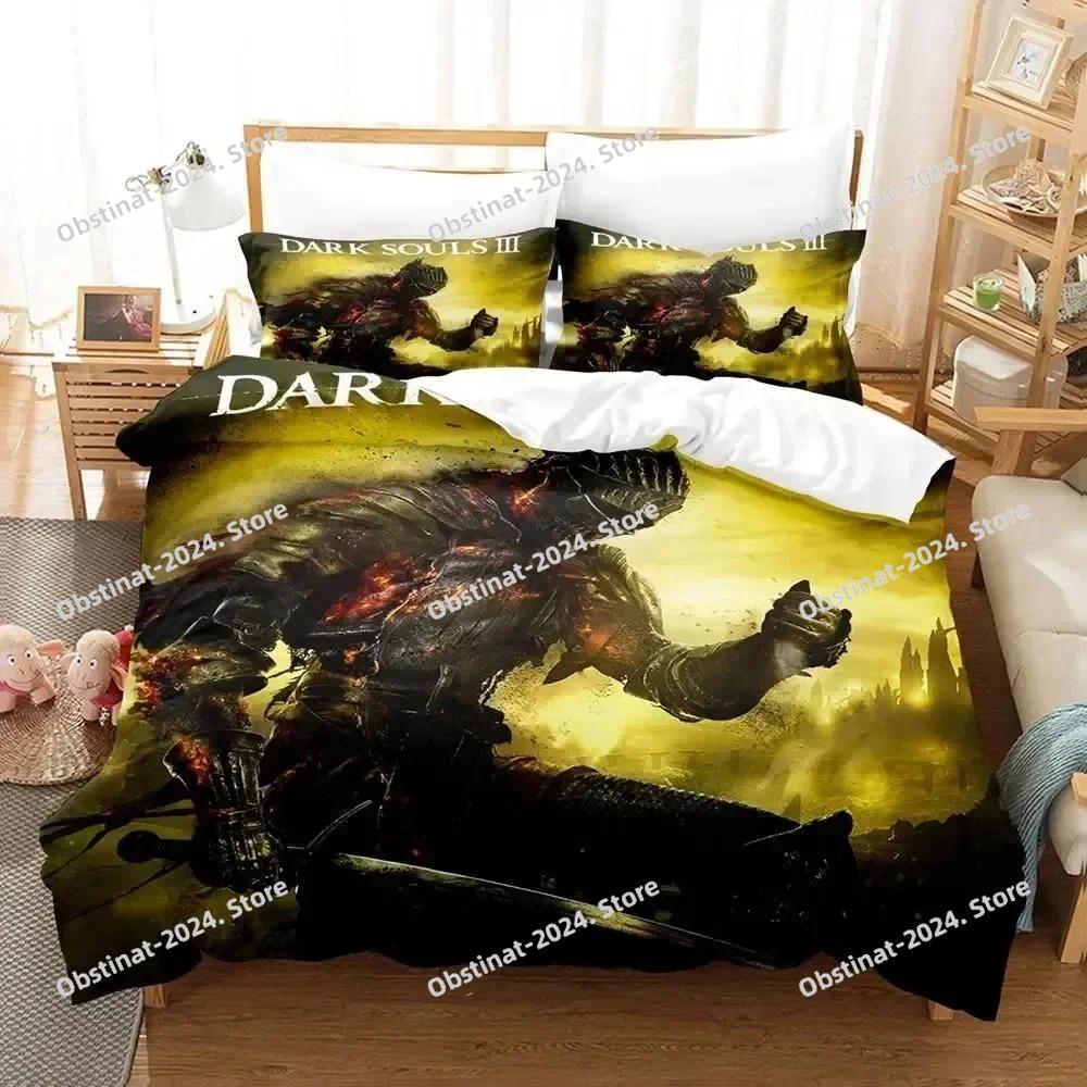 3D Game Dark Souls Comforter Bedding Set Printed Bed Set Duvet Cover Sheet Pillowcase Bed Soft Quilt Cover Full Queen King Size