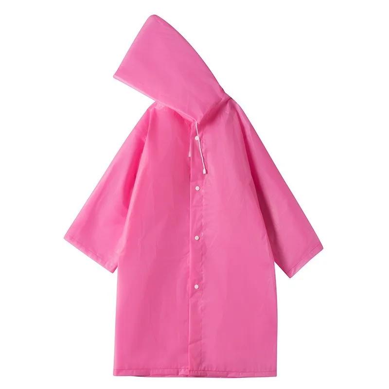 Boys Girls Children's Waterproof Raincoats Non-disposable EVA Transparent Outdoor with Hats