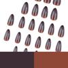 Light Gray Ombre Short Almond Wearable Nail Tips for Autumn/Winter