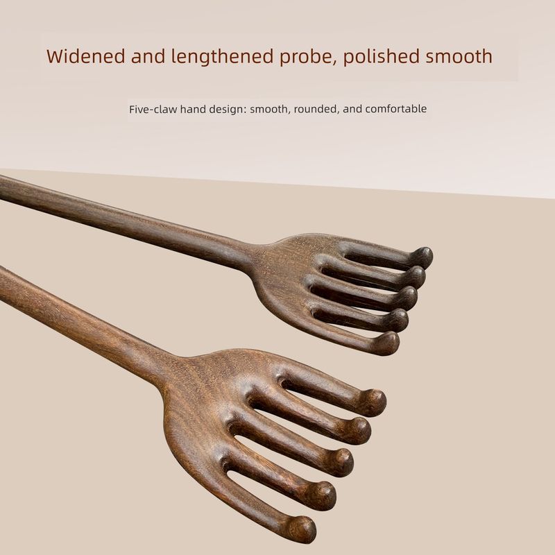Golden Sandalwood Extended Massage Back Scratcher, Multi-Functional Back Scratcher for Elderly People