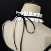 Vintage Adjustable Ribbon Tie Fake Collar Victorian Ruffled Neck Ruff Decorative Neckwear Accessory For Women Cosplay