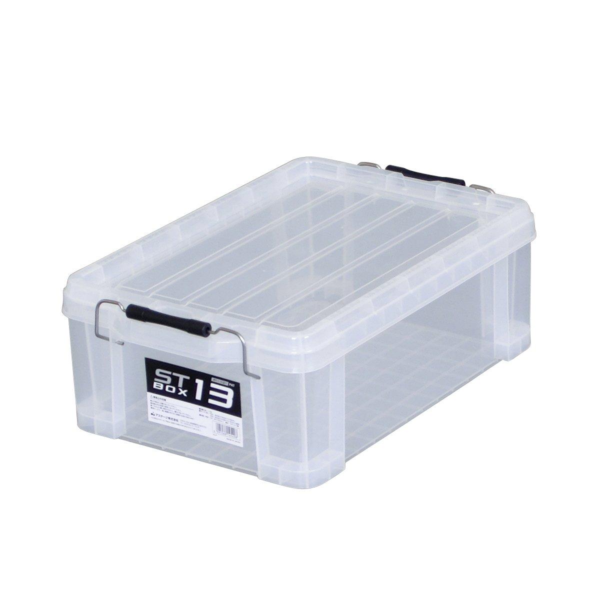 

JEJ Astage Storage Box Made in Japan ST Box Stacking Clear Disaster Prevention x Depth 44 x Height #13 [Width 29.5 16cm] чистый