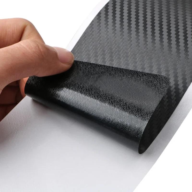 Universal Car Rear Bumper Protector Trunk Door Entry Guard Sill Protection 3D Sticker Carbon Fiber PVC Edge Protector Accessorie Interior Mirrors 6