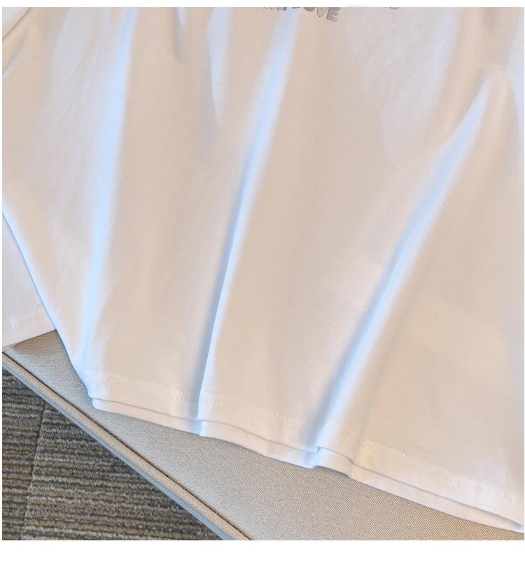 Women's Plus Size Loose Fit Mid-Length Round Neck T-Shirt, Short-Sleeved (Sizes 200/300/350 jin)