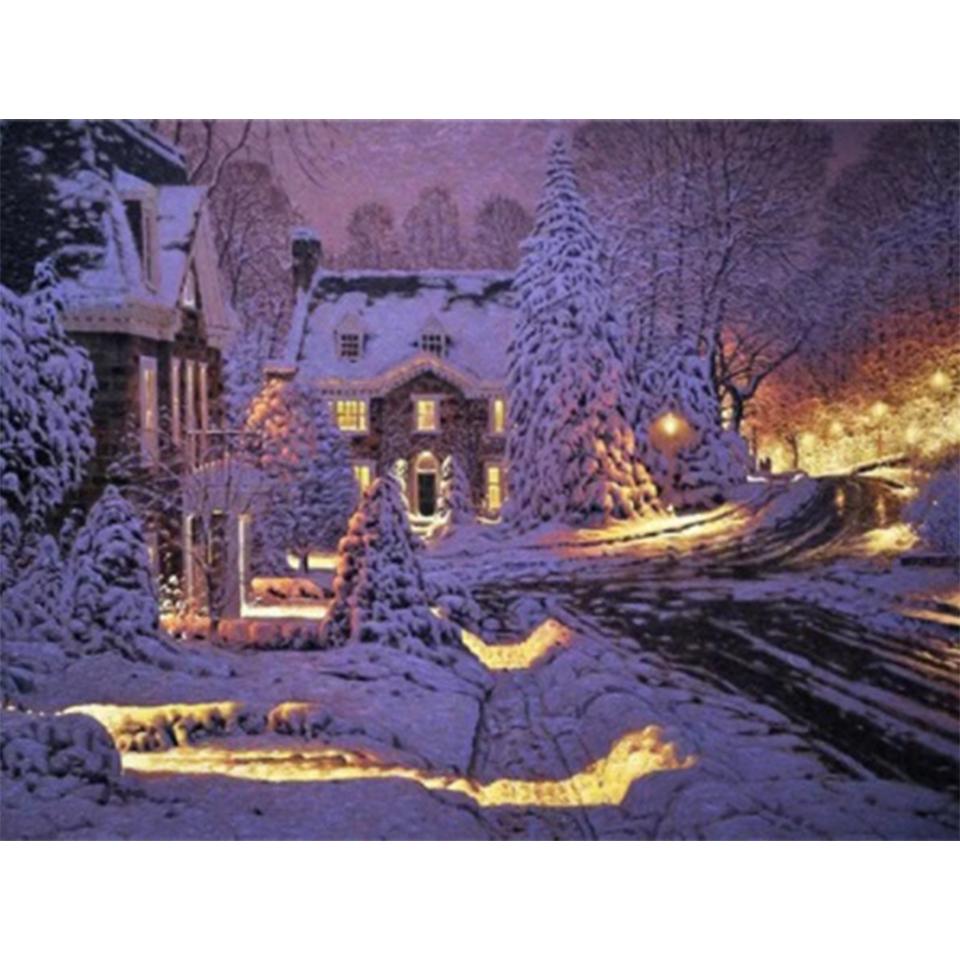 

5D DIY алмазная живопись зимний пейзаж горный хрусталь фотографии полная алмазная вышивка мозаика подарок набор для вышивки крестом домашний декор Full Round 20x30CM