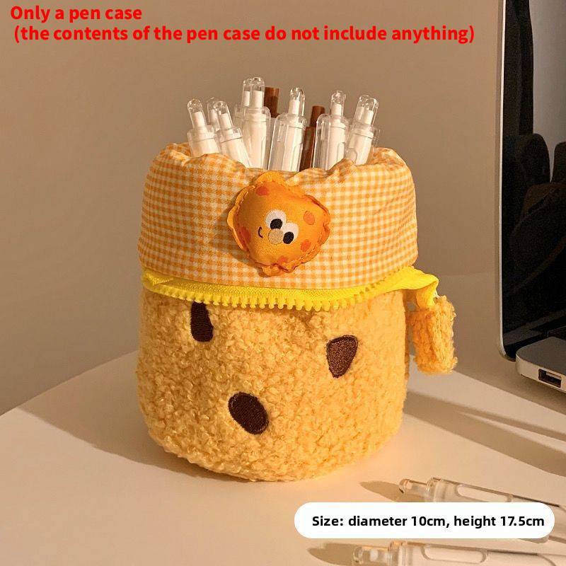 Nylon Cute Cookie Shape Pen Holder With Foldable Design For Home Office Organization