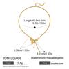 MJ Exquisite 18K Gold Stainless Steel Link Chain Rhinestone Hollow Bow Heart Necklace with Diamond and Zircon for Parties