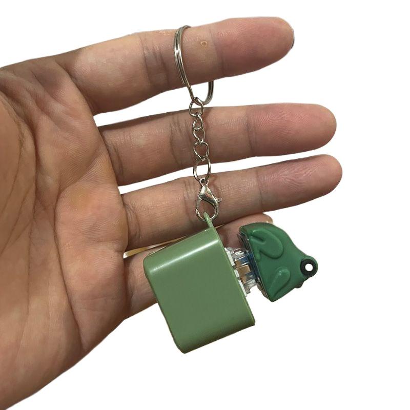 Funny Croaking Frog Duck Keychain Rechargeable Keyboard Fidget Clicker Sound Keyring With LED Light For Stress Relief