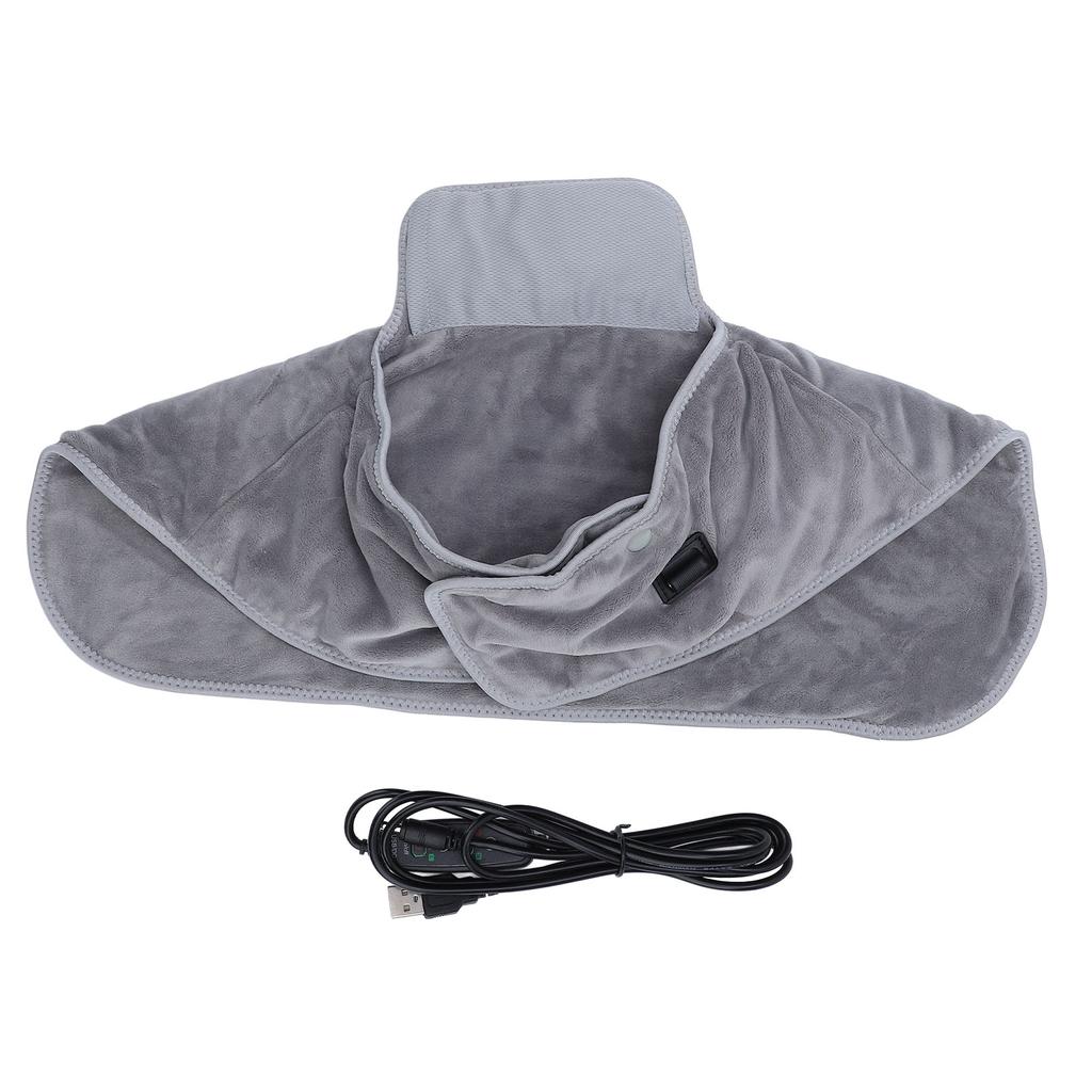 Neck and Shoulder Heating Wrap 3 Temperature Settings 3 Timers Velvet Heated Neck Shoulder Pad Gray
