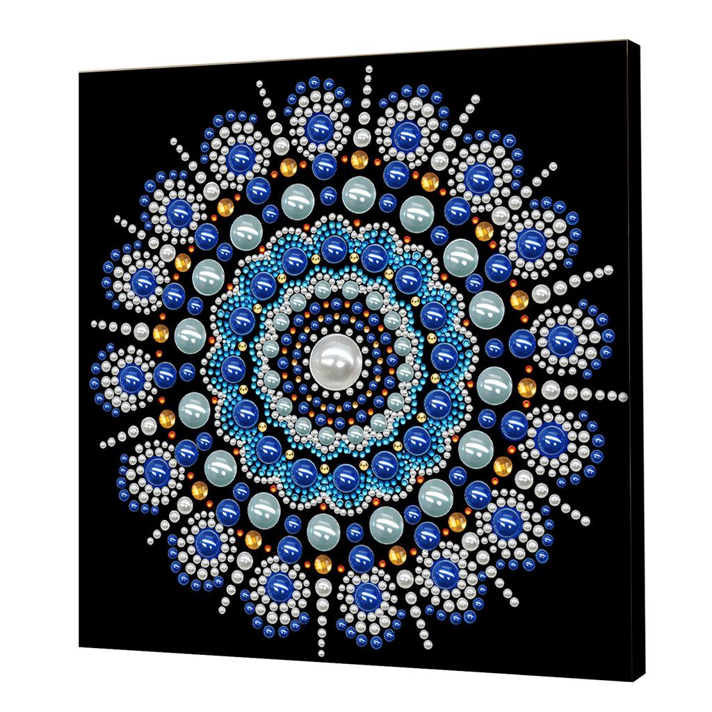 DIY Mandala Perlenpunktmalerei für Erwachsene/Anfänger Geschenk Heimdeko Perlen Edelstein Malereien Bild Kunsthandwerk 25x25cm Mit Rahmen